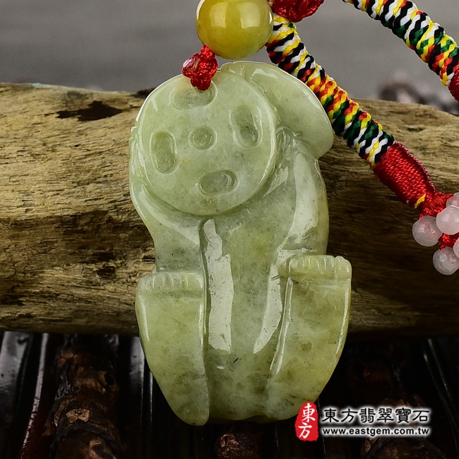 貔貅項鍊玉珮背面照片   （已出售勿下標，可訂做）翡翠貔貅項鍊玉珮（招財貔貅：貔貅牌A貨翡翠貔貅玉珮、緬甸玉貔貅玉墜）。綠黃色豆種貔貅，PF336。客製化訂做各種翡翠貔貅吊墜玉珮項鍊。★附A貨翡翠雙證書.jpg