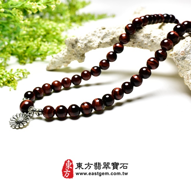 紅虎眼手鍊左側照片  （已出售勿下標，可訂做）紅虎眼手鍊。（紅虎眼珠子，珠徑約8~10mm，OTR027）。客製化設計各種紅虎眼珠串、紅虎眼珠子、紅虎眼手鍊、紅虎眼手珠。★附東方翡翠寶石保證卡