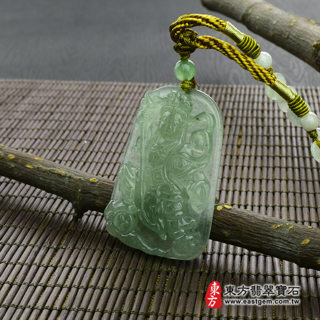 哪吒三太子項鍊玉珮  意境照片   東菱玉哪吒三太子項鍊玉珮（中壇元帥、哪吒：哪吒三太子牌東菱玉哪吒三太子玉珮、東菱玉哪吒三太子玉墜）。天然綠東菱玉哪吒三太子，TT041。客製化訂做各種東菱玉哪吒三太子吊墜玉珮項鍊。★東方翡翠寶石保證卡