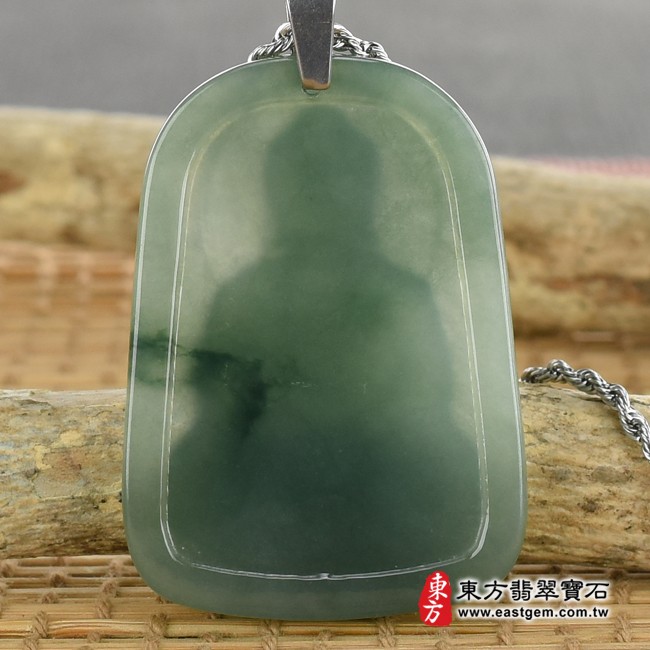 翡翠釋迦牟尼佛/佛祖  背面照片 （已出售勿下標，可訂做）翡翠佛祖項鍊玉珮（佛祖：佛祖牌A貨翡翠佛祖玉珮、緬甸玉佛祖玉墜）。綠色糯種油青佛祖，FD269。客製化訂做各種翡翠佛祖吊墜玉珮項鍊。★附A貨翡翠雙證書