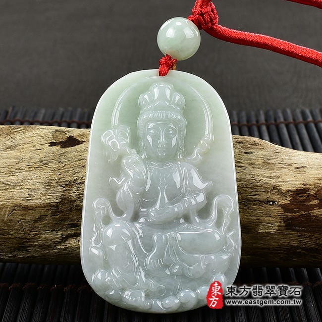觀世音菩薩項鍊玉珮正面照片  （已出售勿下標，可訂做）翡翠觀世音菩薩項鍊玉珮（觀世音菩薩、楊柳觀音：觀世音菩薩牌A貨翡翠觀世音菩薩玉珮、緬甸玉觀世音菩薩玉墜）。淡綠色糯種觀世音菩薩，GY1090。客製化訂做各種翡翠觀世音菩薩吊墜玉珮項鍊。★附A貨翡翠雙證書