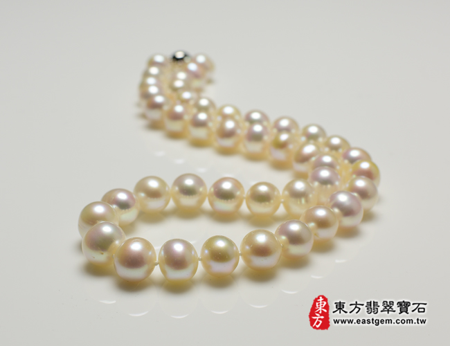 白珍珠項鍊(白珍珠珠子，珠徑約0.95mm，MWB005) 客製化設計各種白珍珠珠串、白珍珠珠子、白珍珠項鍊、白珍珠手珠。★附東方翡翠寶石保證卡