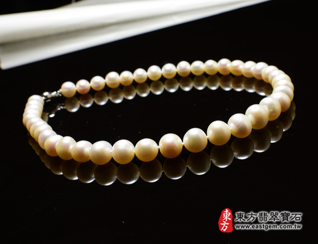 白珍珠項鍊(白珍珠珠子，珠徑約0.95mm，MWB005) 客製化設計各種白珍珠珠串、白珍珠珠子、白珍珠項鍊、白珍珠手珠。★附東方翡翠寶石保證卡