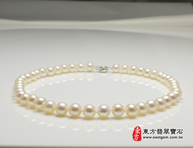 白珍珠項鍊(白珍珠珠子，珠徑約0.85mm，MWB006) 客製化設計各種白珍珠珠串、白珍珠珠子、白珍珠項鍊、白珍珠手珠。★附東方翡翠寶石保證卡