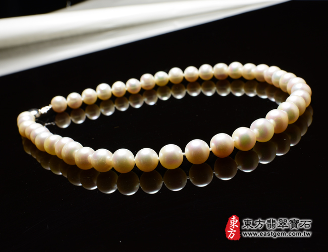 白珍珠項鍊(白珍珠珠子，珠徑約1mm，MWB010) 客製化設計各種白珍珠珠串、白珍珠珠子、白珍珠項鍊、白珍珠手珠。★附東方翡翠寶石保證卡