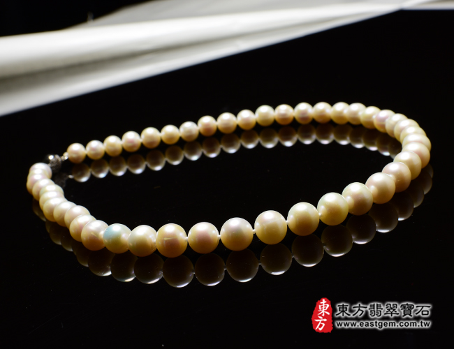 白珍珠項鍊(白珍珠珠子，珠徑約0.85mm，MWB011) 客製化設計各種白珍珠珠串、白珍珠珠子、白珍珠項鍊、白珍珠手珠。★附東方翡翠寶石保證卡