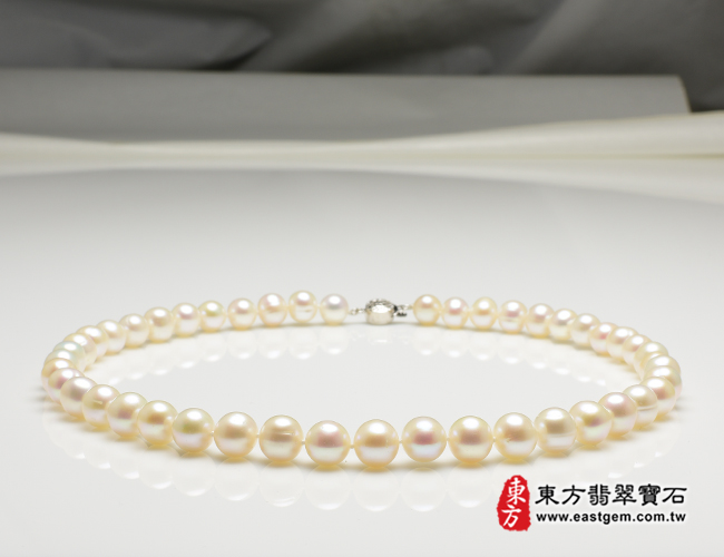 白珍珠項鍊(白珍珠珠子，珠徑約0.9mm，MWB012) 客製化設計各種白珍珠珠串、白珍珠珠子、白珍珠項鍊、白珍珠手珠。★附東方翡翠寶石保證卡