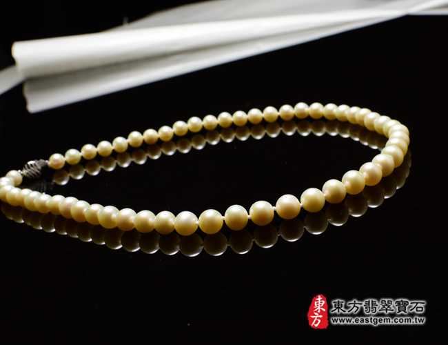 白珍珠項鍊(白珍珠珠子，珠徑約0.8mm，MWB019) 客製化設計各種白珍珠珠串、白珍珠珠子、白珍珠項鍊、白珍珠手珠。★附東方翡翠寶石保證卡