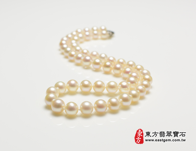 白珍珠項鍊(白珍珠珠子，珠徑約0.8mm，MWB022) 客製化設計各種白珍珠珠串、白珍珠珠子、白珍珠項鍊、白珍珠手珠。★附東方翡翠寶石保證卡