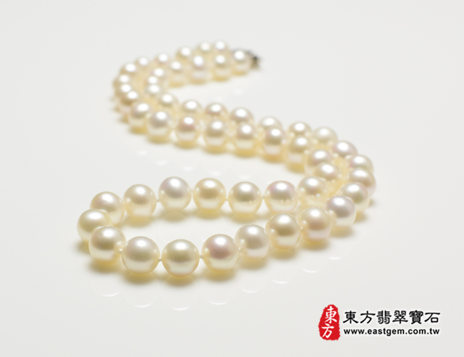 白珍珠項鍊(白珍珠珠子，珠徑約0.8mm，MWB024) 客製化設計各種白珍珠珠串、白珍珠珠子、白珍珠項鍊、白珍珠手珠。★附東方翡翠寶石保證卡