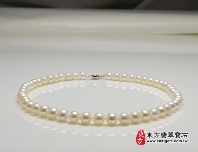 白珍珠項鍊(白珍珠珠子，珠徑約0.8mm，MWB024) 客製化設計各種白珍珠珠串、白珍珠珠子、白珍珠項鍊、白珍珠手珠。★附東方翡翠寶石保證卡