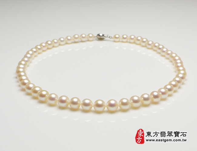 白珍珠項鍊(白珍珠珠子，珠徑約0.8mm，MWB027) 客製化設計各種白珍珠珠串、白珍珠珠子、白珍珠項鍊、白珍珠手珠。★附東方翡翠寶石保證卡