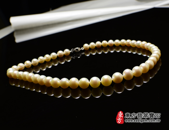白珍珠項鍊(白珍珠珠子，珠徑約0.85mm，MWB029) 客製化設計各種白珍珠珠串、白珍珠珠子、白珍珠項鍊、白珍珠手珠。★附東方翡翠寶石保證卡