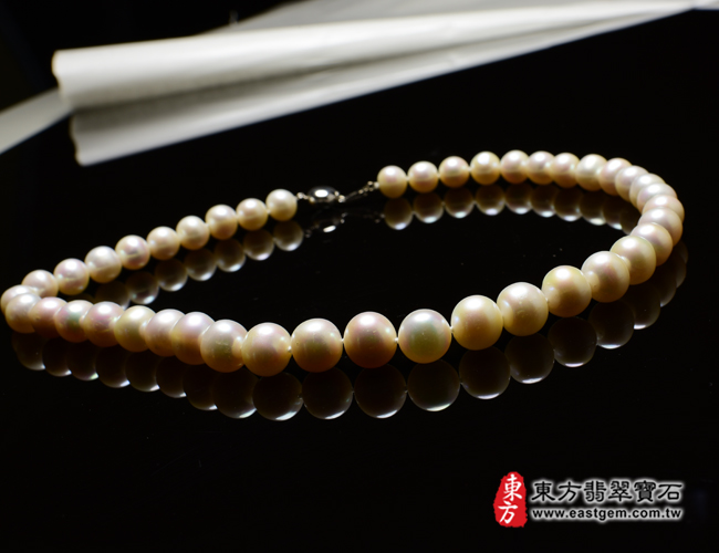 白珍珠項鍊(白珍珠珠子，珠徑約1mm，MWB031) 客製化設計各種白珍珠珠串、白珍珠珠子、白珍珠項鍊、白珍珠手珠。★附東方翡翠寶石保證卡
