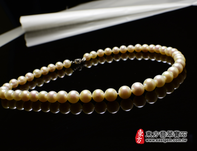 白珍珠項鍊(白珍珠珠子，珠徑約0.9mm，MWB032) 客製化設計各種白珍珠珠串、白珍珠珠子、白珍珠項鍊、白珍珠手珠。★附東方翡翠寶石保證卡