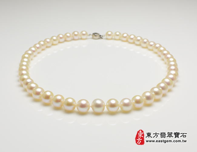 白珍珠項鍊(白珍珠珠子，珠徑約0.9mm，MWB032) 客製化設計各種白珍珠珠串、白珍珠珠子、白珍珠項鍊、白珍珠手珠。★附東方翡翠寶石保證卡