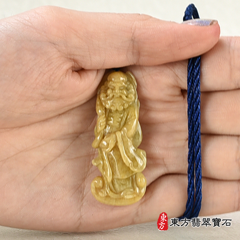 大小翡翠達摩祖師項鍊玉珮（達摩：達摩祖師牌A貨翡翠達摩祖師玉珮、緬甸玉達摩祖師玉墜）。黃翡翠達摩祖師，KN193。客製化訂做各種翡翠達摩祖師吊墜玉珮項鍊。★附A貨翡翠雙證書
