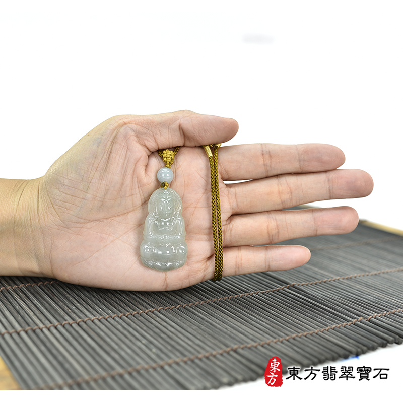 大小翡翠觀音項鍊玉珮（觀世音菩薩：觀音牌A貨翡翠觀音玉珮、緬甸玉觀世音菩薩玉墜）。綠色糯種翡翠觀音，GY1814。客製化訂做各種翡翠觀音吊墜玉珮項鍊。★附A貨翡翠雙證書