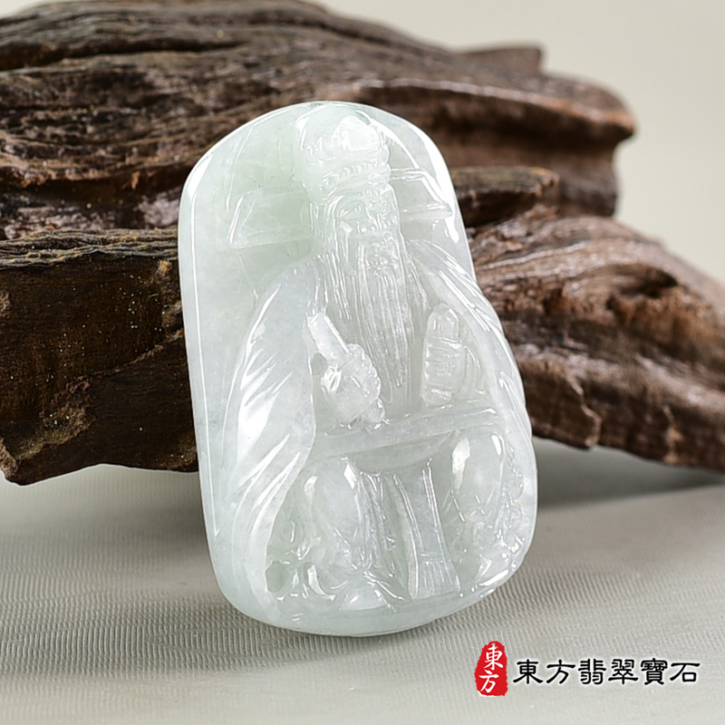左側（已出售勿下標，可訂做）翡翠陰陽司、陰陽司公、陰陽司爺、陰陽公、黑白郎君項鍊玉珮（黑白郎君：黑白郎君牌A貨翡翠黑白郎君玉珮、緬甸玉黑白郎君玉墜）。白底青黑白郎君，KN234。客製化訂做各種翡翠黑白郎君吊墜玉珮項鍊。★附A貨翡翠雙證書