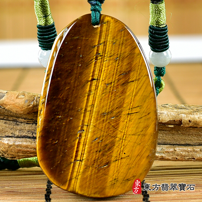 背面虎眼石虛空藏菩薩項鍊玉珮（虛空藏菩薩：虛空藏菩薩牌虎眼石虛空藏菩薩玉珮、虎眼石虛空藏菩薩玉墜）虎眼石虛空藏菩薩，GY1998。客製化訂做各種虎眼石虛空藏菩薩吊墜玉珮項鍊。★附東方翡翠寶石保證卡