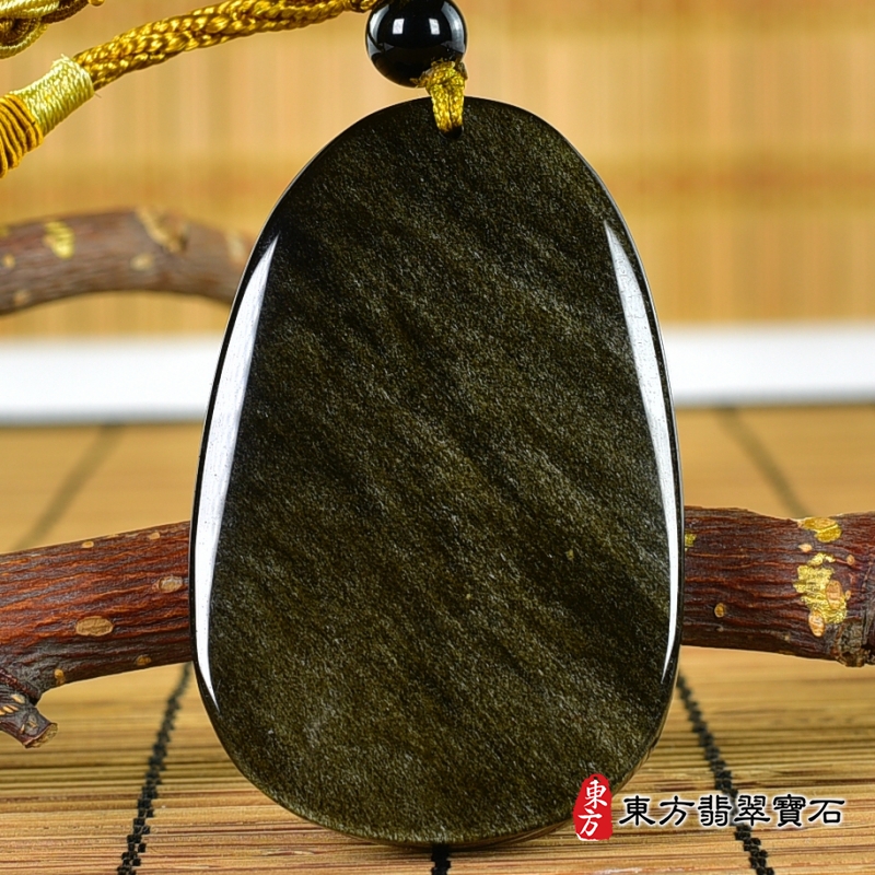 背面-金曜石文殊菩薩項鍊玉珮（文殊菩薩：文殊菩薩牌金曜石文殊菩薩玉珮、金曜石文殊菩薩玉墜）。金曜石文殊菩薩，WS191。客製化訂做各種金曜石文殊菩薩吊墜玉珮項鍊。★附東方翡翠寶石保證卡