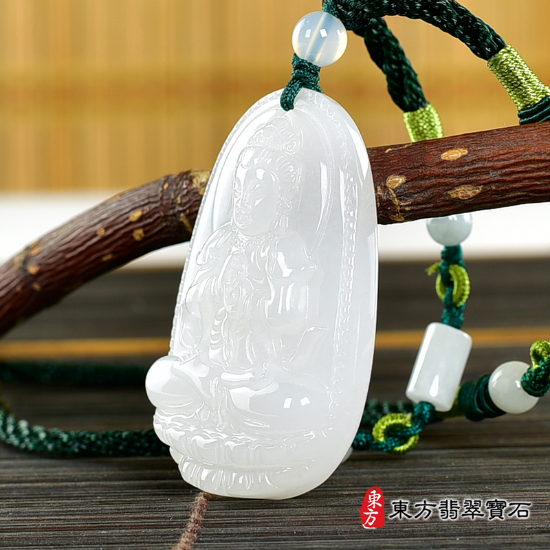 右側新疆白玉大日如來項鍊玉珮（大日如來：大日如來牌新疆白玉大日如來玉珮、新疆白玉大日如來玉墜）新疆白玉大日如來，FD734。客製化訂做各種新疆白玉大日如來吊墜玉珮項鍊。★附東方翡翠寶石保證卡