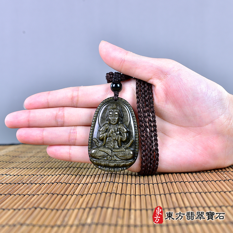 大小金曜石大日如來項鍊玉珮（大日如來：大日如來牌金曜石大日如來玉珮、金曜石大日如來玉墜）金曜石大日如來，FD739。客製化訂做各種金曜石大日如來吊墜玉珮項鍊。★附東方翡翠寶石保證卡
