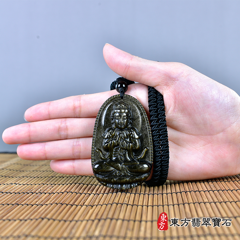 大小金曜石大日如來項鍊玉珮（大日如來：大日如來牌金曜石大日如來玉珮、金曜石大日如來玉墜）金曜石大日如來，FD741。客製化訂做各種金曜石大日如來吊墜玉珮項鍊。★附東方翡翠寶石保證卡