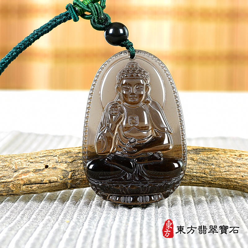 正面黑曜石阿彌陀佛項鍊玉珮（阿彌陀佛：阿彌陀佛牌黑曜石阿彌陀佛玉珮、黑曜石阿彌陀佛玉墜）。黑曜石阿彌陀佛，FD744。客製化訂做各種黑曜石阿彌陀佛吊墜玉珮項鍊。★附東方翡翠寶石保證卡