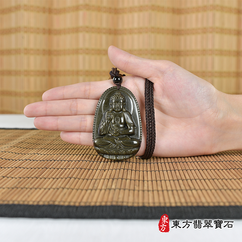 大小金曜石阿彌陀佛項鍊玉珮（阿彌陀佛：阿彌陀佛牌金曜石阿彌陀佛玉珮、金曜石阿彌陀佛玉墜）。金曜石阿彌陀佛，FD746。客製化訂做各種金曜石阿彌陀佛吊墜玉珮項鍊。★附東方翡翠寶石保證卡