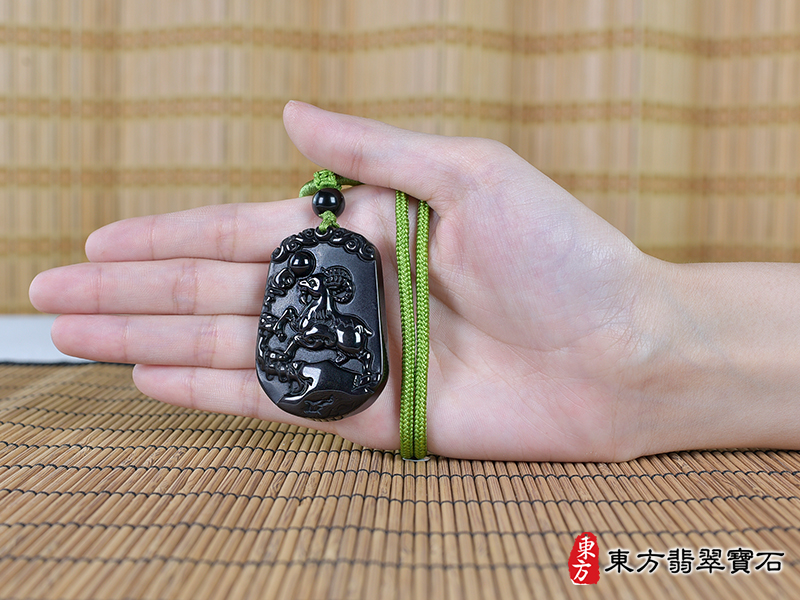 大小金曜石羊項鍊玉珮（羊眉吐氣、洋洋如意：羊牌金曜石羊玉珮、金曜石羊玉墜、羊十二生肖項鍊）。金曜石羊，GO060。客製化訂做各種金曜石羊吊墜玉珮項鍊。★附東方翡翠寶石保證卡