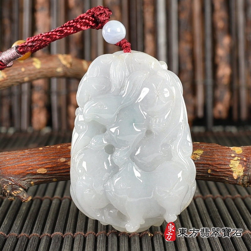 正面-翡翠生肖羊三合六合貴人項鍊玉珮（生肖屬羊，最適合配戴三合六合貴人項鍊，兔豬馬：羊牌A貨翡翠生肖羊玉珮、緬甸玉生肖羊玉墜、羊十二生肖項鍊）。羊，ZH268。客製化訂做各種翡翠生肖羊吊墜玉珮項鍊。★附A貨翡翠雙證書