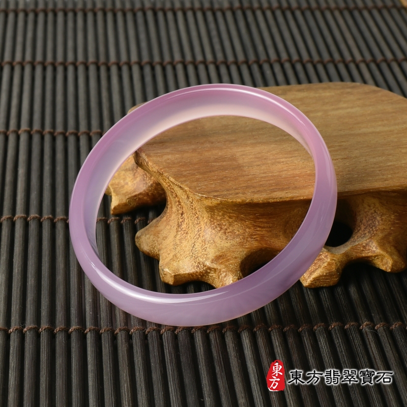 右側-紫瑪瑙手鐲（平口鐲17，PC030）。客製化訂做各種紫瑪瑙手鐲。★附東方翡翠寶石證書