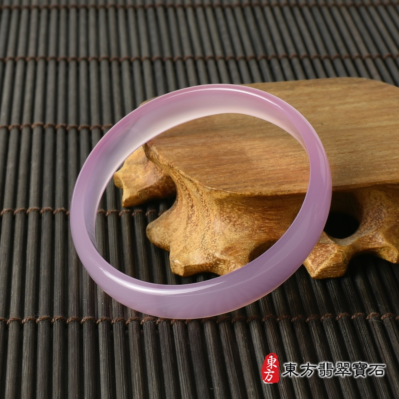 右側-紫瑪瑙手鐲（平口鐲17，PC030）。客製化訂做各種紫瑪瑙手鐲。★附東方翡翠寶石證書