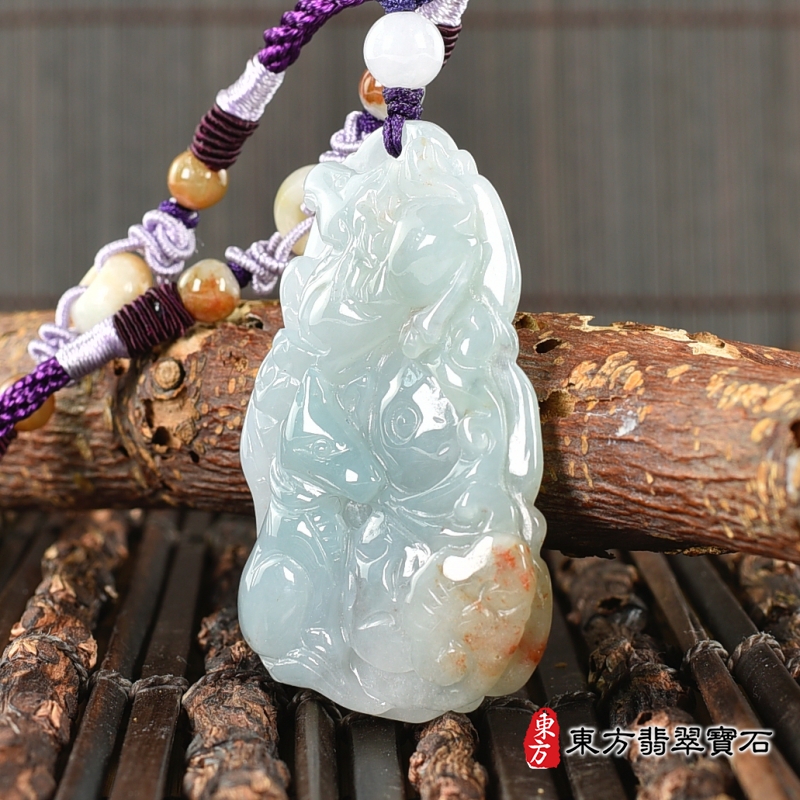 右側-翡翠生肖虎三合六合貴人項鍊玉珮（生肖屬虎，最適合配戴三合六合貴人項鍊，狗馬豬：虎牌A貨翡翠生肖虎玉珮、緬甸玉生肖虎玉墜、虎十二生肖項鍊）。虎，ZH290。客製化訂做各種翡翠生肖虎吊墜玉珮項鍊。★附A貨翡翠雙證書
