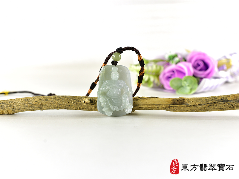 意境（已出售勿下標，可訂做）翡翠三太子項鍊玉珮（中壇元帥、哪吒：三太子牌A貨翡翠三太子玉珮、緬甸玉哪吒三太子玉墜）。綠色糯種三太子，TT192。客製化訂做各種翡翠哪吒三太子吊墜玉珮項鍊。★附A貨翡翠雙證書