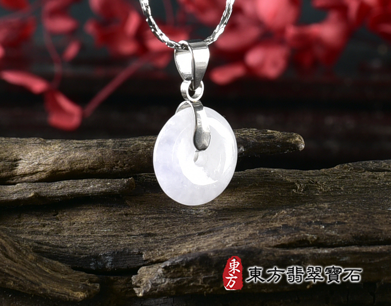 翡翠平安扣項鍊玉珮(平安富貴:平安扣牌A貨翡翠平安扣玉珮、緬甸玉平安扣玉墜)。淺紫色糯種平安扣,PN836。客製化訂做各種翡翠平安扣吊墜玉珮項鍊。★附A貨翡翠雙證書 2.jpg