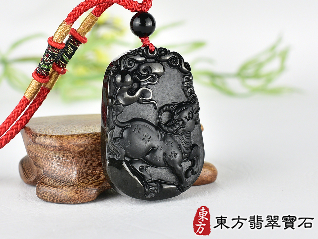 黑曜石牛項鍊玉珮(牛運亨通:牛牌黑曜石牛玉珮、黑曜石牛玉墜、牛十二生肖項鍊)。黑曜石牛,CO070。客製化訂做各種黑曜石牛吊墜玉珮項鍊。★附東方翡翠寶石保證卡 2.jpg