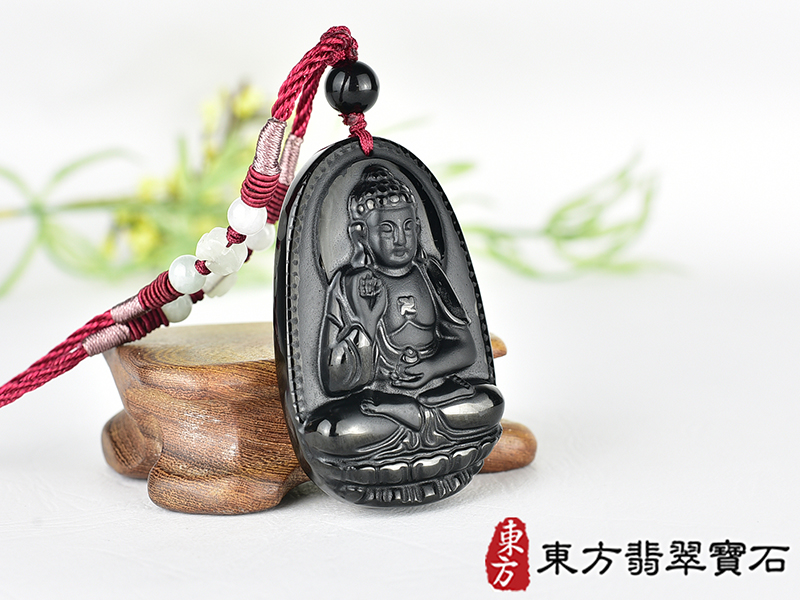 黑曜石阿彌陀佛項鍊玉珮(阿彌陀佛:阿彌陀佛牌黑曜石阿彌陀佛玉珮、黑曜石阿彌陀佛玉墜)。黑曜石阿彌陀佛,FD761。客製化訂做各種黑曜石阿彌陀佛吊墜玉珮項鍊。★附東方翡翠寶石保證卡 1.jpg