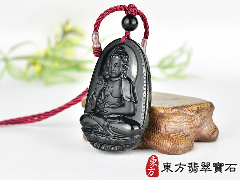 黑曜石阿彌陀佛項鍊玉珮(阿彌陀佛:阿彌陀佛牌黑曜石阿彌陀佛玉珮、黑曜石阿彌陀佛玉墜)。黑曜石阿彌陀佛,FD761。客製化訂做各種黑曜石阿彌陀佛吊墜玉珮項鍊。★附東方翡翠寶石保證卡 2.jpg
