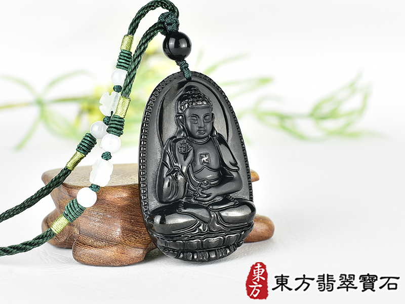 黑曜石阿彌陀佛項鍊玉珮(阿彌陀佛:阿彌陀佛牌黑曜石阿彌陀佛玉珮、黑曜石阿彌陀佛玉墜)。黑曜石阿彌陀佛,FD762。客製化訂做各種黑曜石阿彌陀佛吊墜玉珮項鍊。★附東方翡翠寶石保證卡 2.jpg