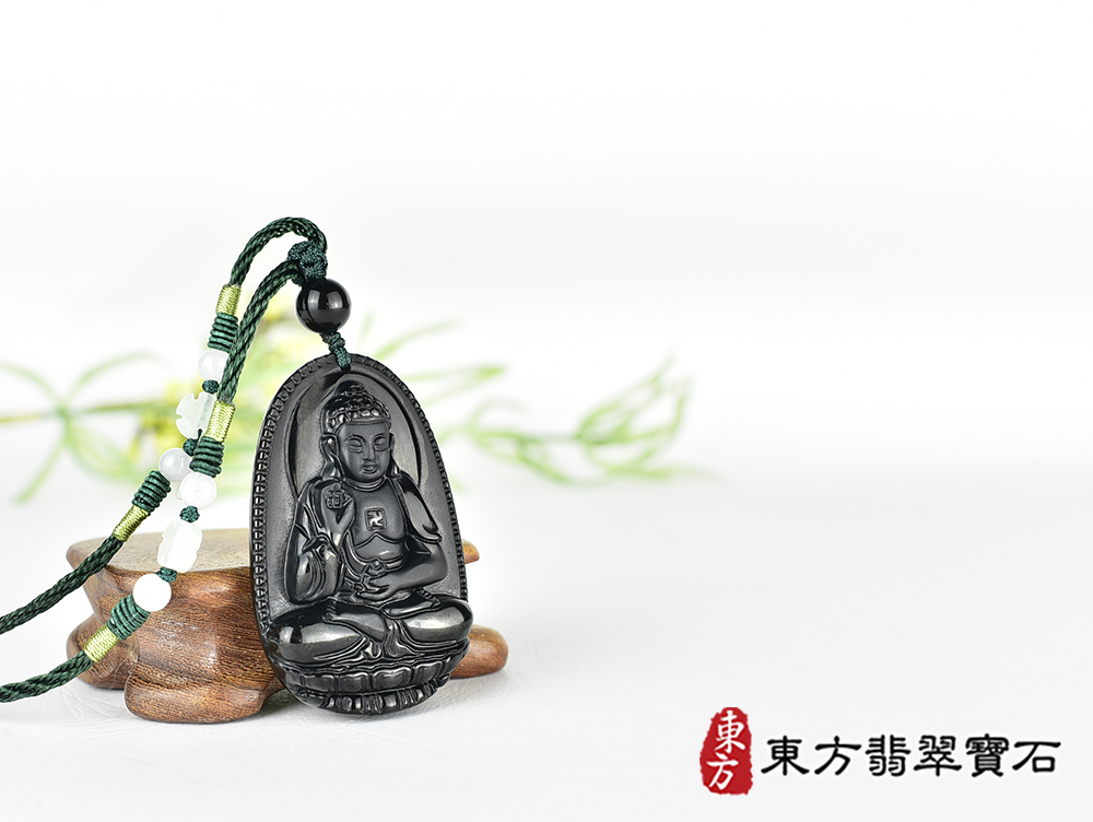 黑曜石阿彌陀佛項鍊玉珮(阿彌陀佛:阿彌陀佛牌黑曜石阿彌陀佛玉珮、黑曜石阿彌陀佛玉墜)。黑曜石阿彌陀佛,FD762。客製化訂做各種黑曜石阿彌陀佛吊墜玉珮項鍊。★附東方翡翠寶石保證卡 4.jpg