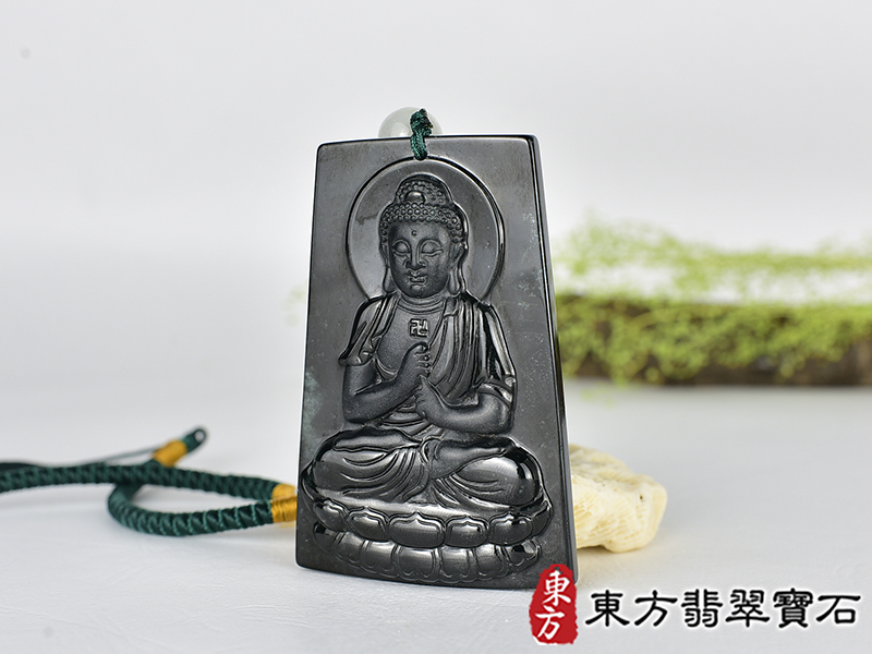 翡翠佛祖項鍊玉珮(釋迦牟尼佛:佛祖牌A貨翡翠佛祖玉珮、緬甸玉佛祖玉墜)。墨翠佛祖,FD777。客製化訂做各種翡翠佛祖吊墜玉珮項鍊。★附A貨翡翠雙證書 1.jpg