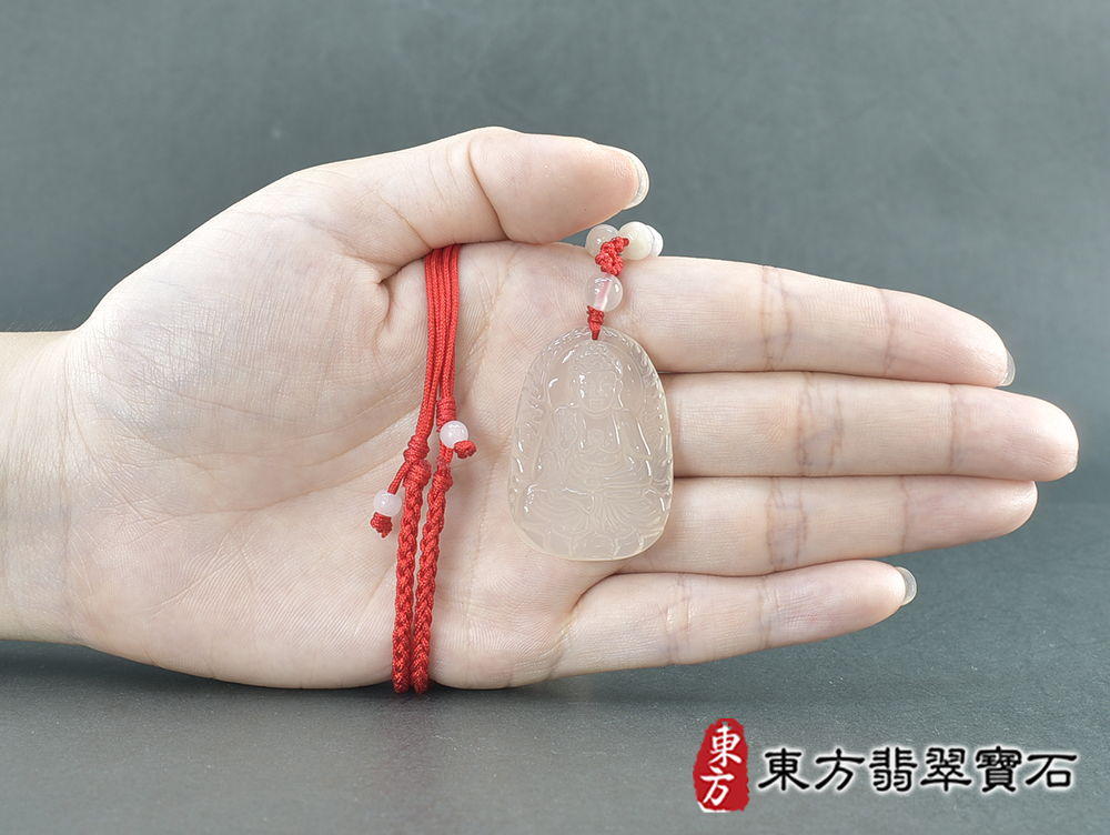 瑪瑙阿彌陀佛項鍊玉珮(阿彌陀佛:阿彌陀佛牌瑪瑙阿彌陀佛玉珮、玉髓阿彌陀佛玉墜)。白瑪瑙玉髓阿彌陀佛,FD779。客製化訂做各種瑪瑙玉髓阿彌陀佛吊墜玉珮項鍊。★附東方翡翠寶石保證卡 5.jpg