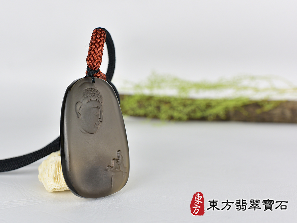 黑曜石釋迦摩尼項鍊玉珮(釋迦摩尼:釋迦摩尼牌黑曜石釋迦摩尼玉珮、黑曜石釋迦摩尼玉墜)全黑黑曜石釋迦摩尼,FD785。客製化訂做各種黑曜石釋迦摩尼吊墜玉珮項鍊。★附東方翡翠寶石保證卡 4.jpg