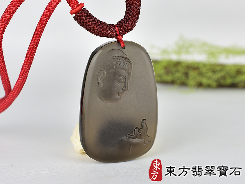 黑曜石釋迦摩尼項鍊玉珮(釋迦摩尼:釋迦摩尼牌黑曜石釋迦摩尼玉珮、黑曜石釋迦摩尼玉墜)全黑黑曜石釋迦摩尼,FD786。客製化訂做各種黑曜石釋迦摩尼吊墜玉珮項鍊。★附東方翡翠寶石保證卡 1.jpg