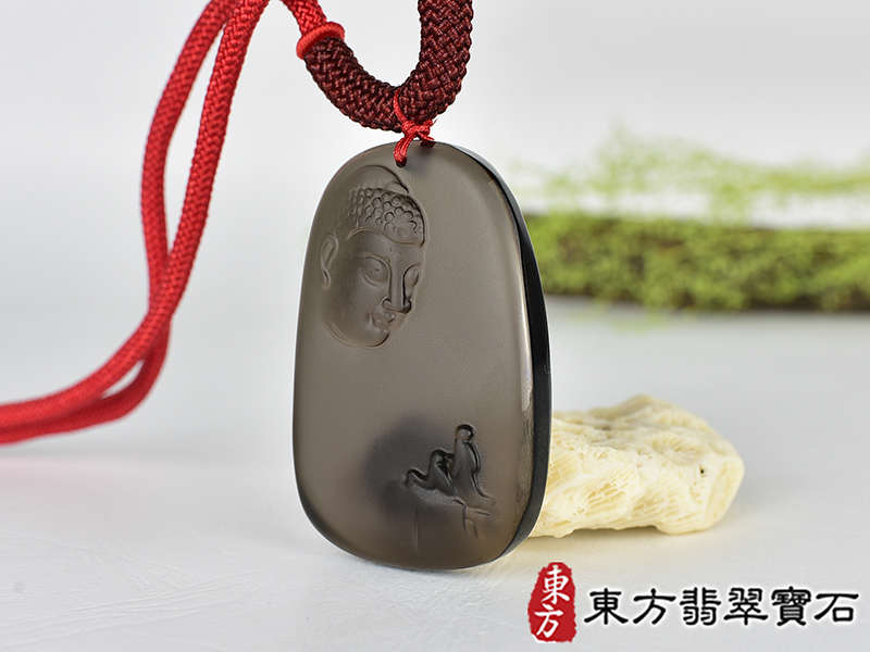 黑曜石釋迦摩尼項鍊玉珮(釋迦摩尼:釋迦摩尼牌黑曜石釋迦摩尼玉珮、黑曜石釋迦摩尼玉墜)全黑黑曜石釋迦摩尼,FD786。客製化訂做各種黑曜石釋迦摩尼吊墜玉珮項鍊。★附東方翡翠寶石保證卡 2.jpg