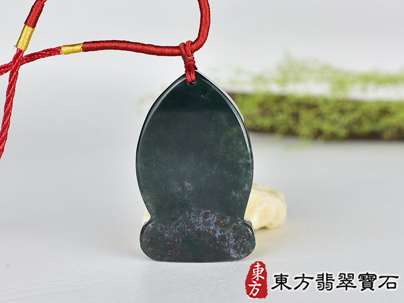 水草玉藥師佛項鍊玉珮(藥師如來:藥師佛牌水草玉藥師佛玉珮、水草玉藥師佛玉墜)。水草玉藥師佛,FD795。客製化訂做各種水草玉藥師佛吊墜玉珮項鍊。★附東方翡翠寶石保證卡 3.jpg