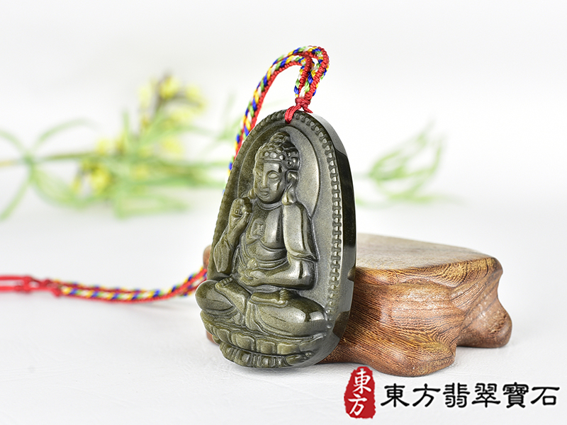 金曜石阿彌陀佛項鍊玉珮(阿彌陀佛:阿彌陀佛牌金曜石阿彌陀佛玉珮、金曜石阿彌陀佛玉墜)。金曜石阿彌陀佛,FD798。客製化訂做各種金曜石阿彌陀佛吊墜玉珮項鍊。★附東方翡翠寶石保證卡 1.jpg