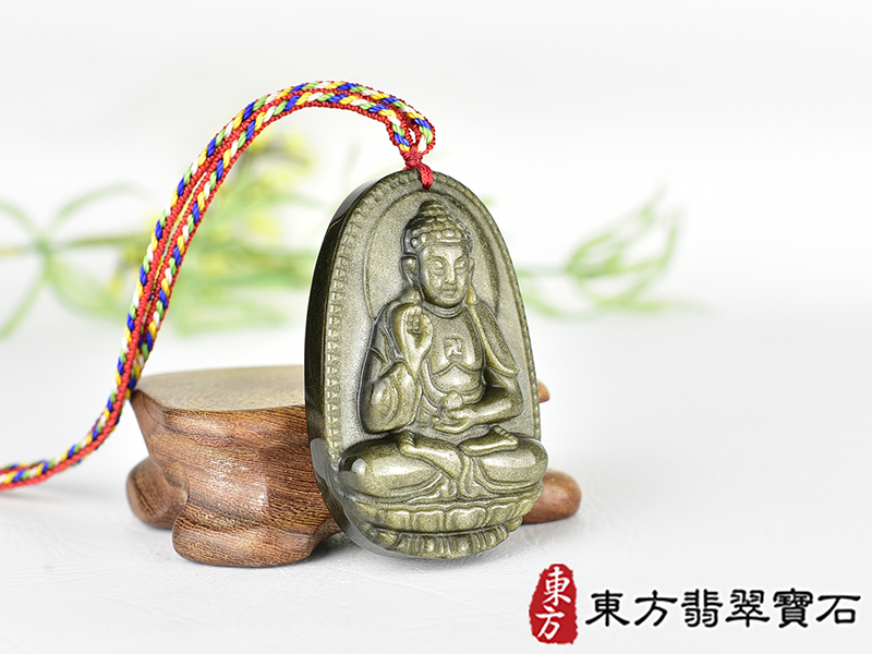 金曜石阿彌陀佛項鍊玉珮(阿彌陀佛:阿彌陀佛牌金曜石阿彌陀佛玉珮、金曜石阿彌陀佛玉墜)。金曜石阿彌陀佛,FD798。客製化訂做各種金曜石阿彌陀佛吊墜玉珮項鍊。★附東方翡翠寶石保證卡 2.jpg